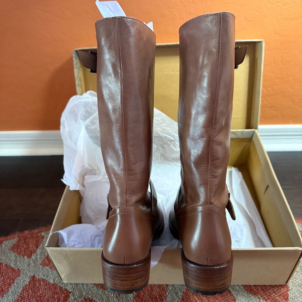 Free People RIDE OR DIE ENGINEER BOOT Burnt Caramel Brown Women’s Size 10 NEW - Picture 4 of 11